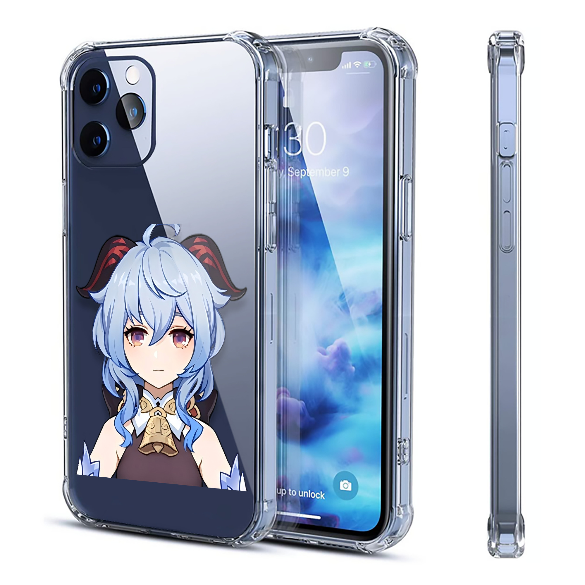 げんし神 甘雨 かんう genshin Ganyu 【iPhone 12シリーズ対応】透明スマホケース（クリアソフトケース）